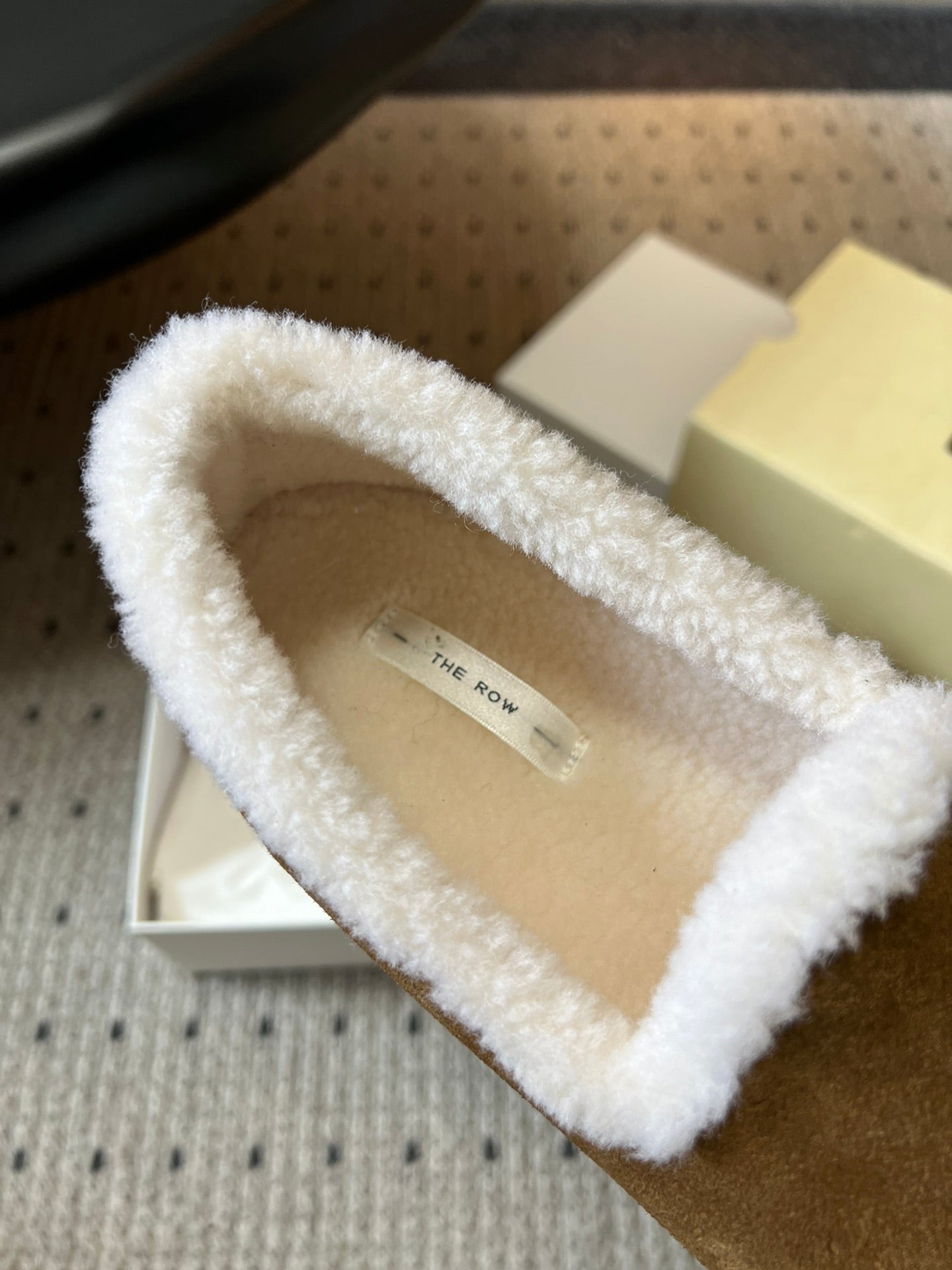 The Row 2025 Loafer Brown White Suede Wool 561629