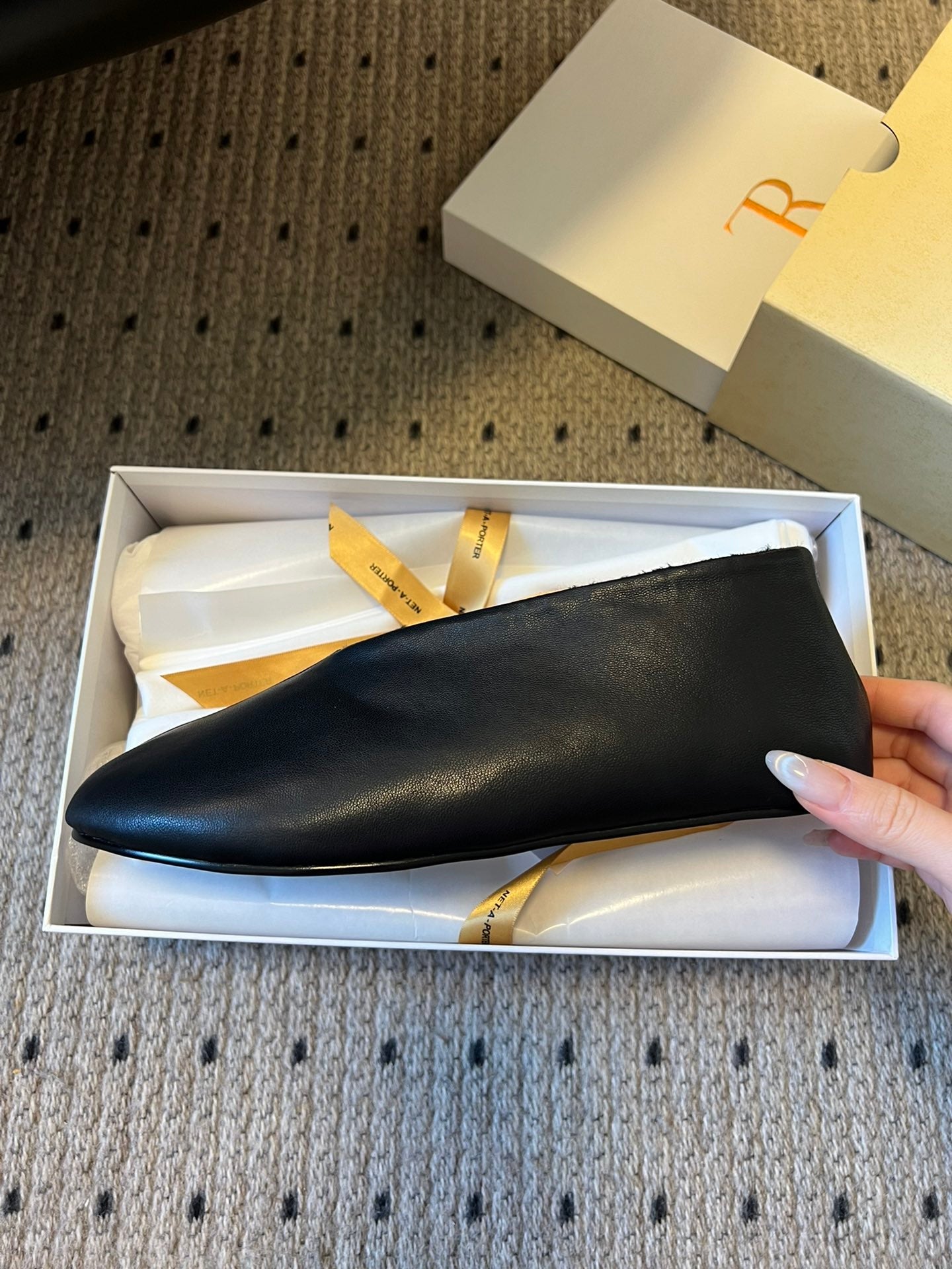 The Row 2025 Stella slip-on Shoe Black Sheepskin Wool 561640