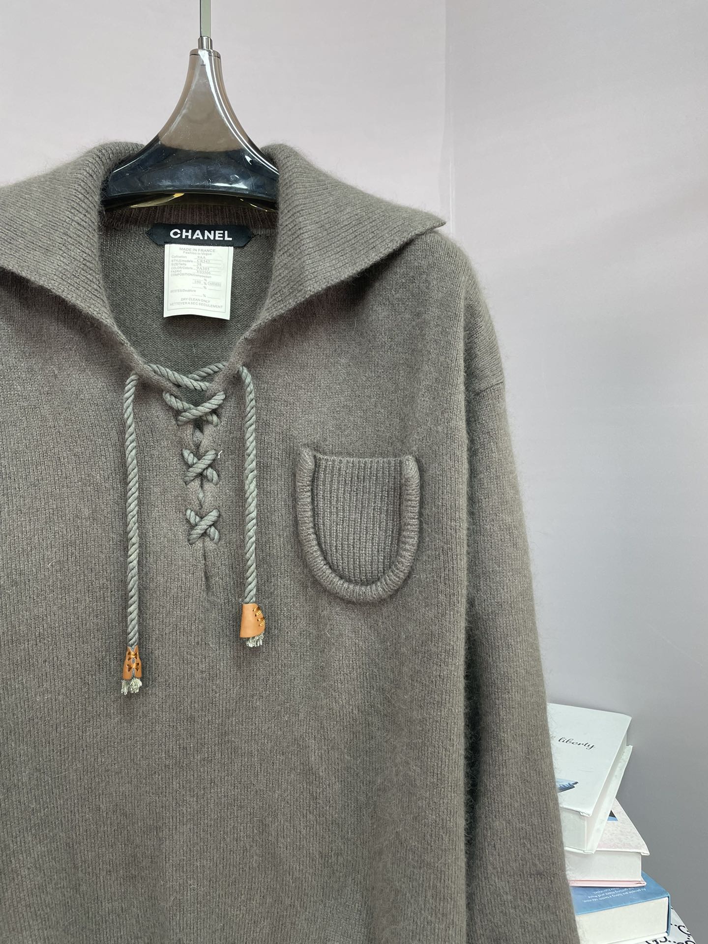 Chanel 2025 Knit Sweater Dark Gray Cashmere