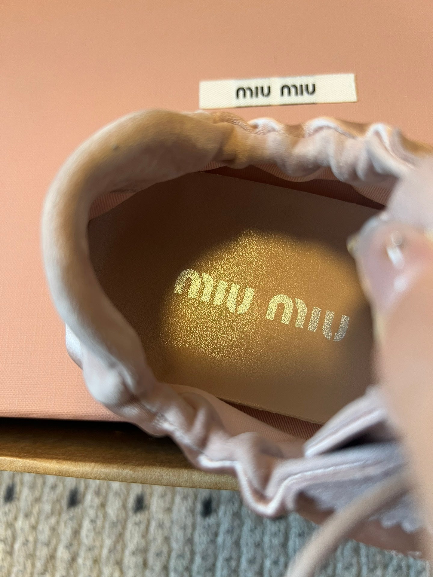 Miu Miu 2026  Plume Sneaker With Floral Charm Pink Satin 621345