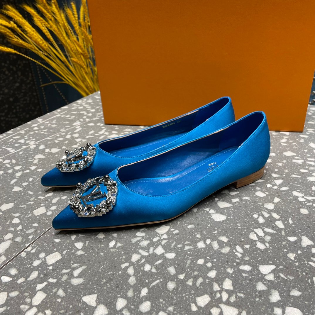 LV MET FLAT BALLERINA BLUE
