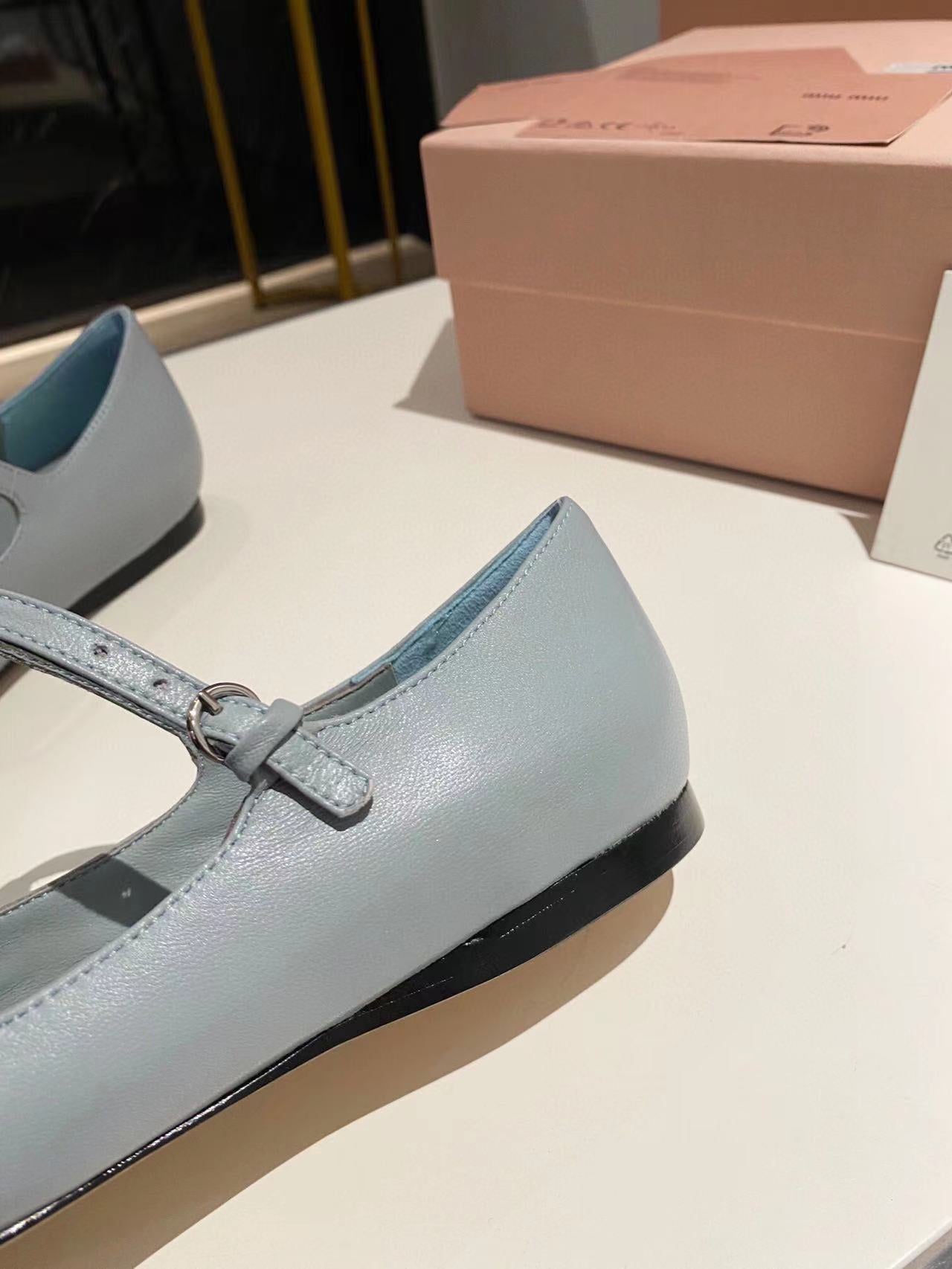 Miu ballerinas cloud blue calfskin