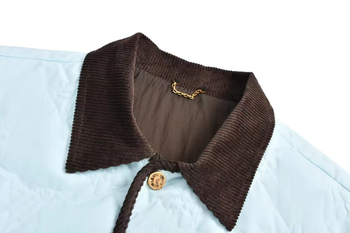LV Monogram Padded Cotton Blue Jacket
