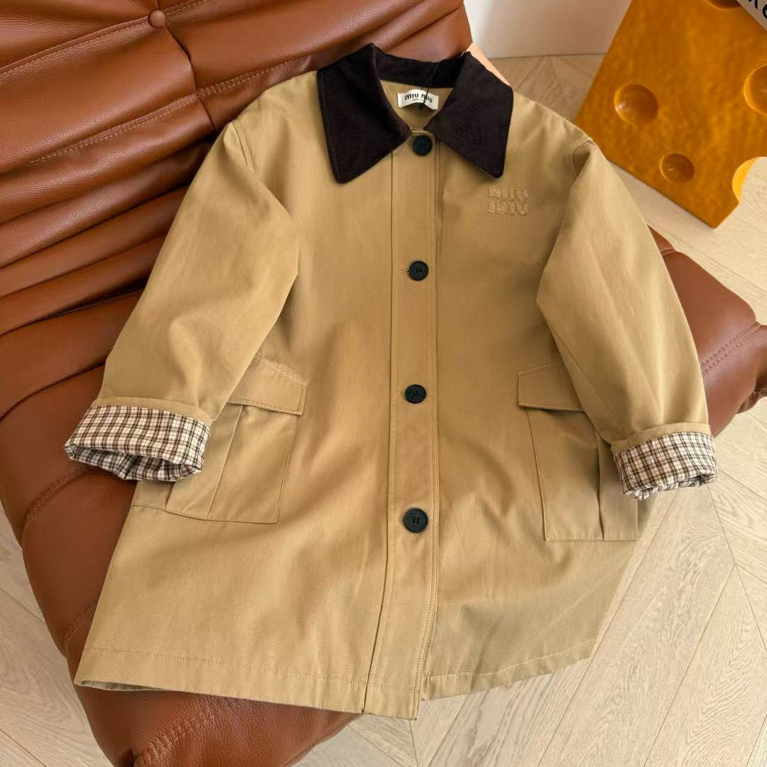 Miumiu Jacket Beige mix Dark Brown Cotton Wool