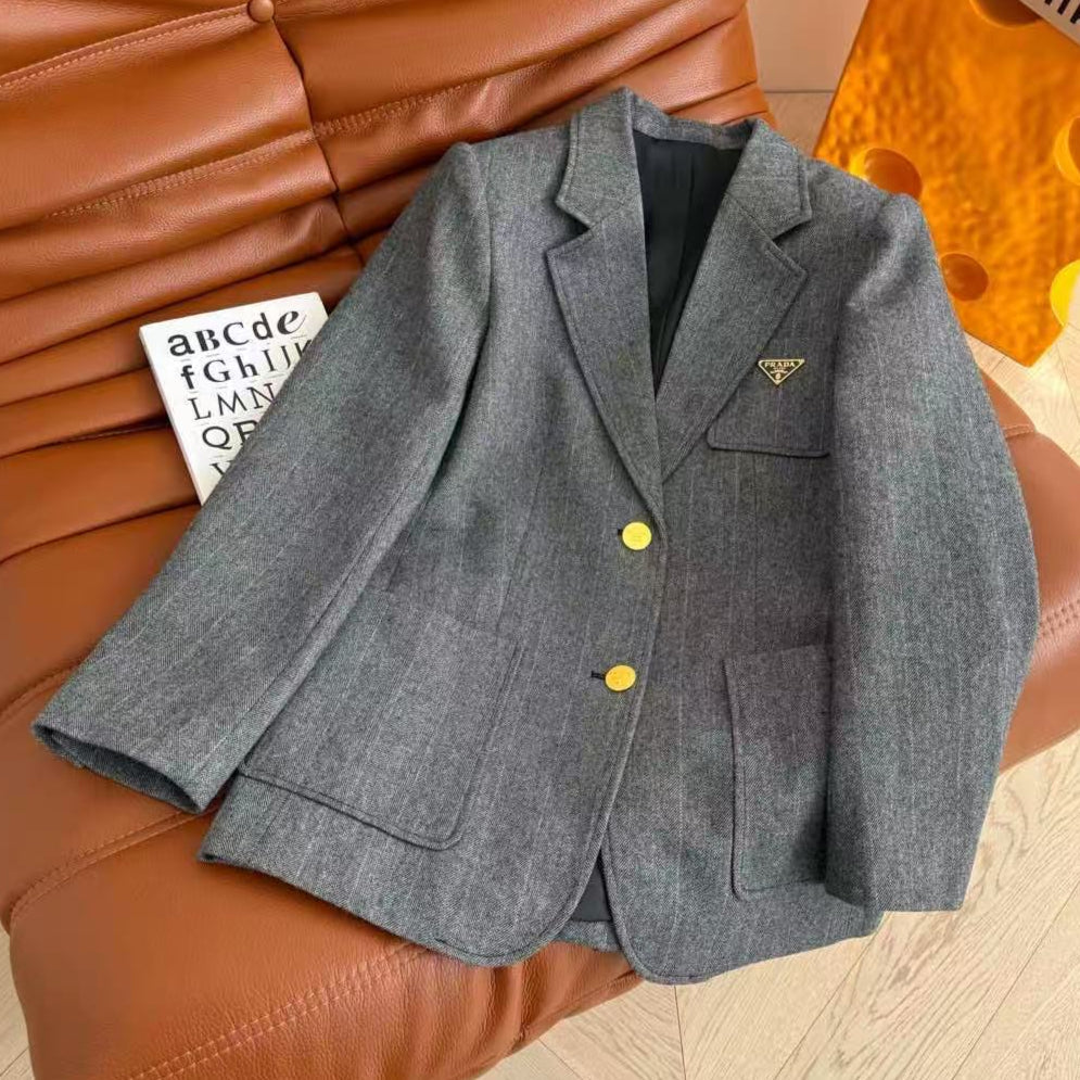 Prada Vest Suit Gray Wool