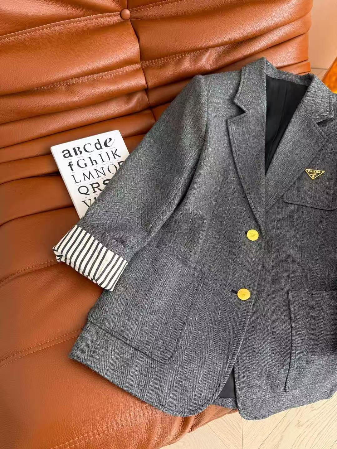 Prada Vest Suit Gray Wool