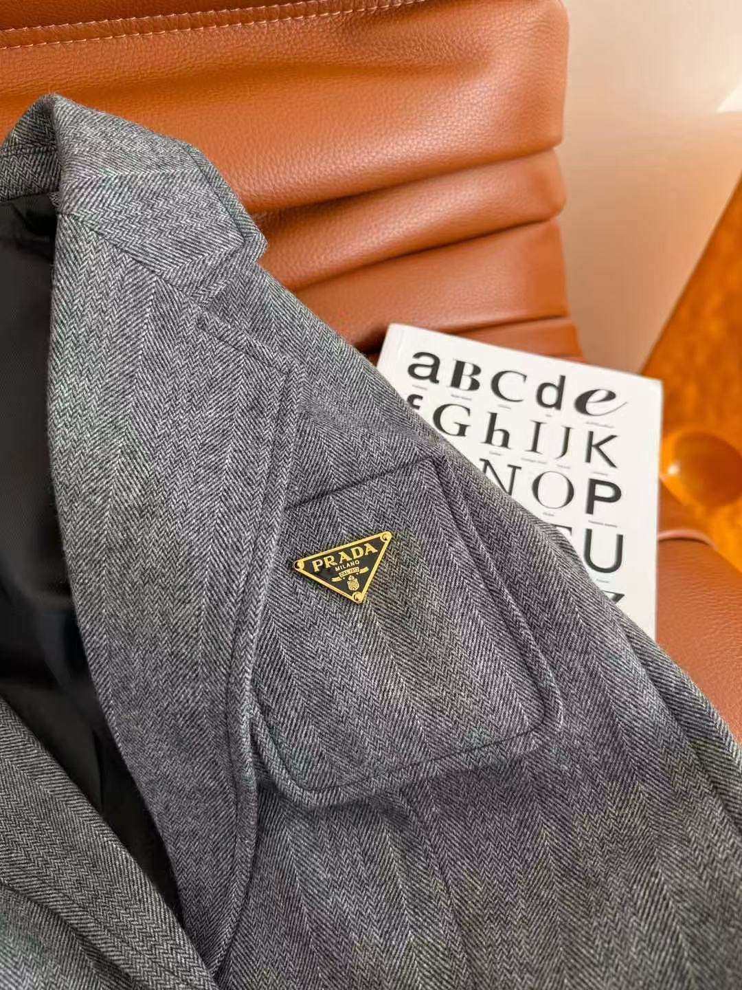 Prada Vest Suit Gray Wool