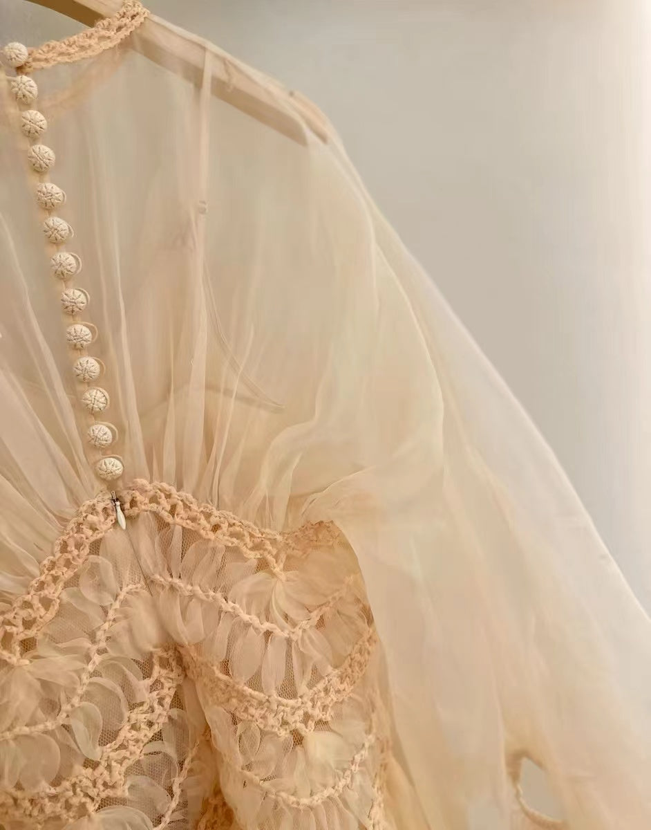 ZIMMERMANN Illuminate Macrame Tulle Silk Gown