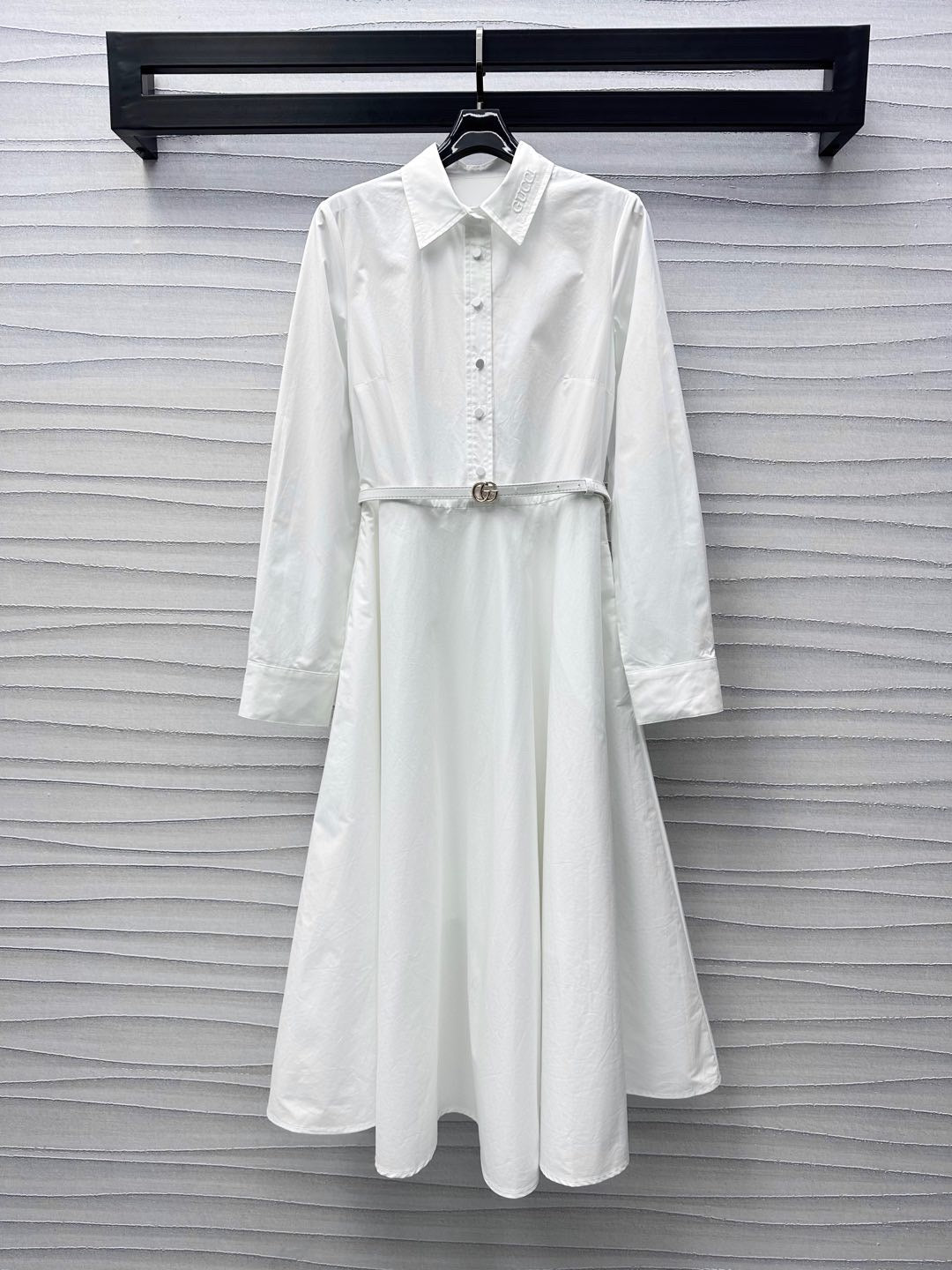 Gucci Midi Dress in White Cotton Poplin