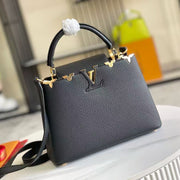 LV Capucines Hanbag Black Gold Cowhide