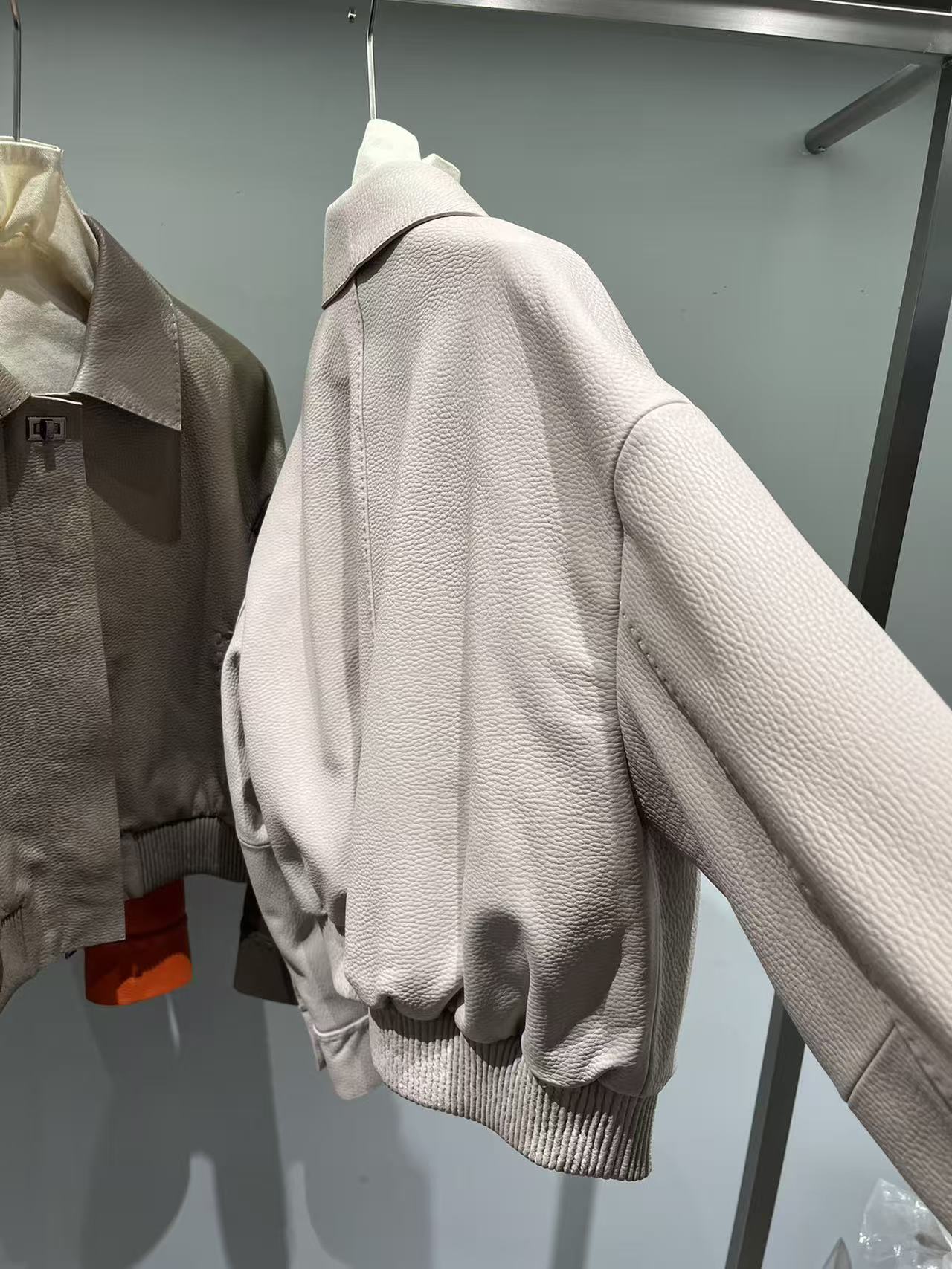 Fendi 25 Leather Jacket Light Camel 0019