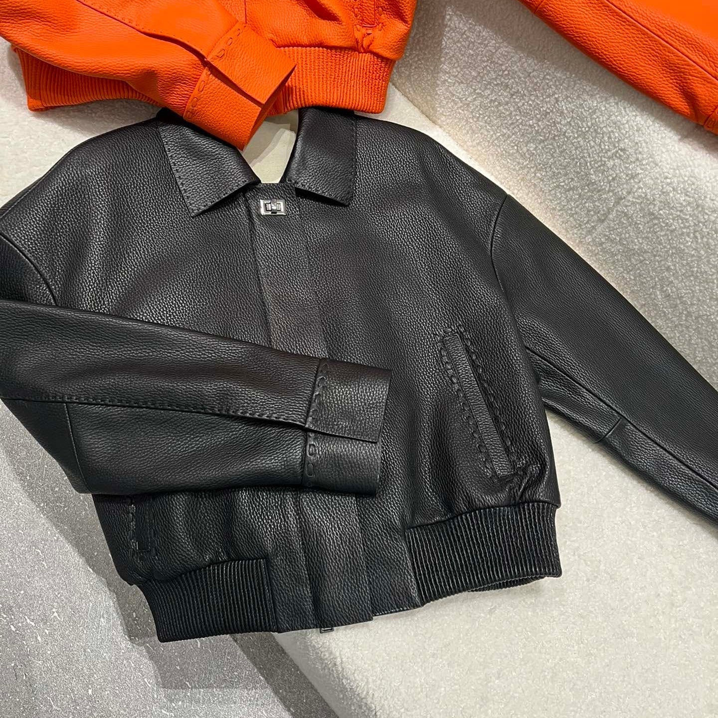 Fendi 25 Leather Jacket Black 0020