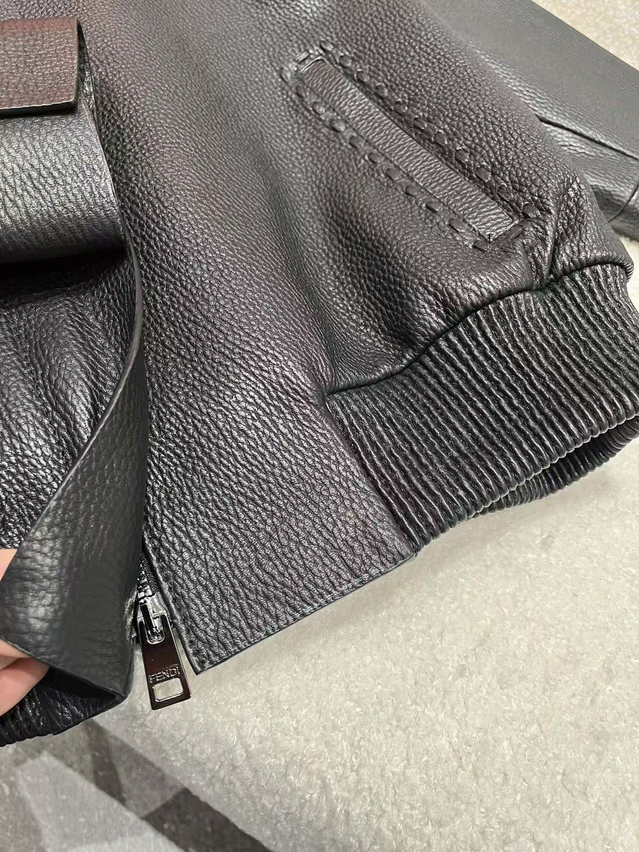 Fendi 25 Leather Jacket Black 0020