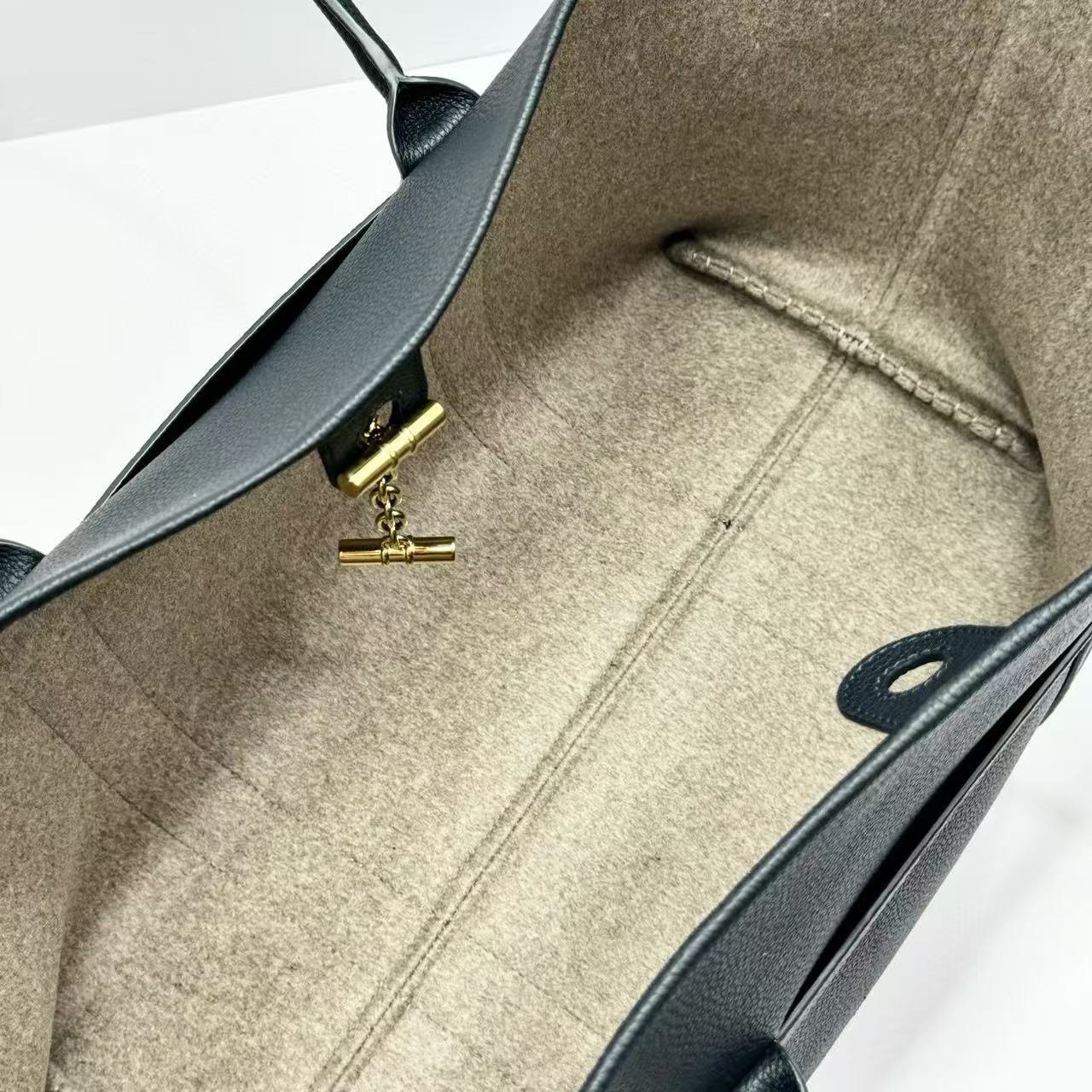 Loro Piana Ghiera Tote 40cm Bag Deep Blue Calfskin