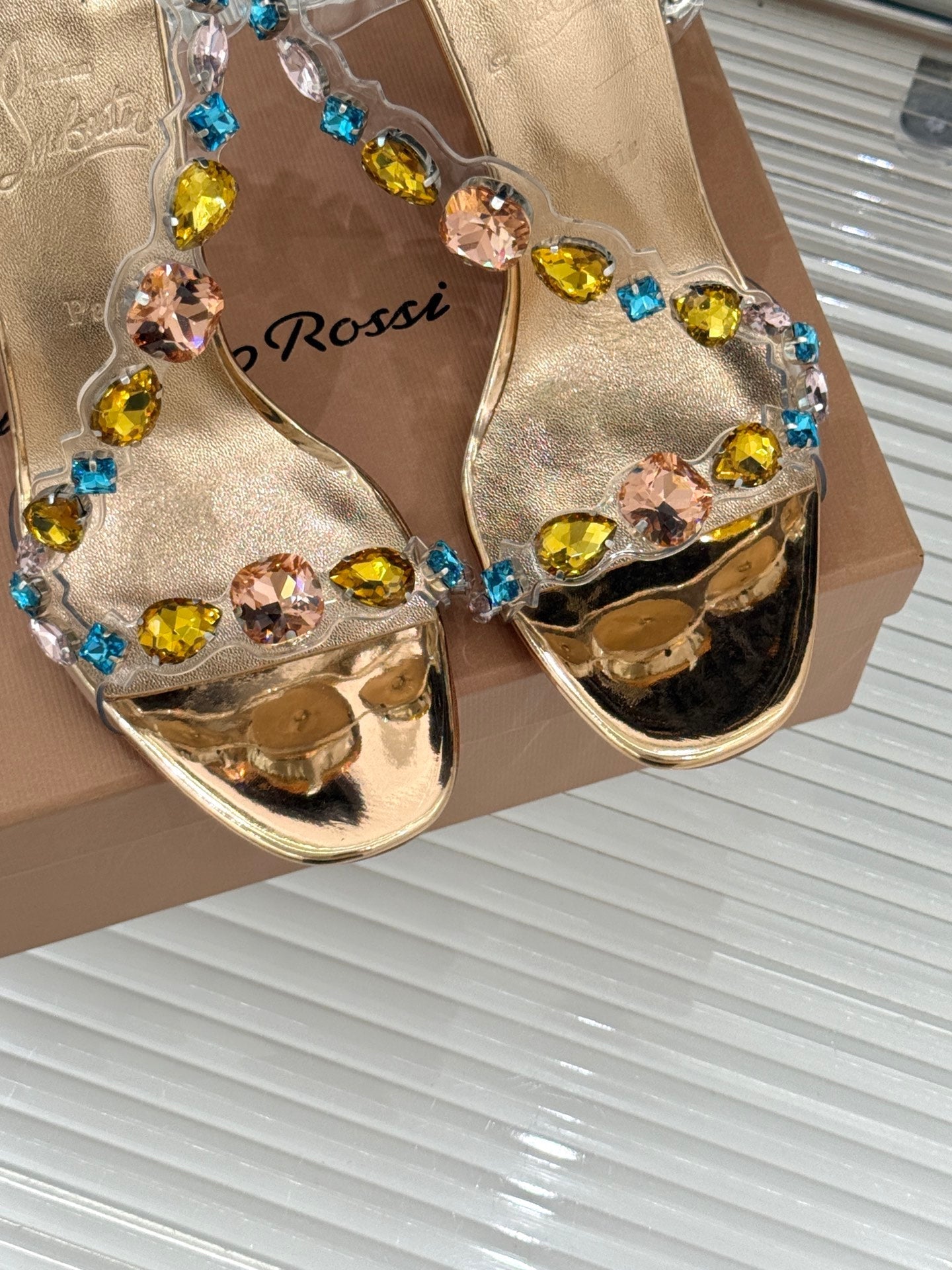 Christian Louboutin 2026 Rosa Z Jewel Heeled Sandal TPU Strass Calf Leather