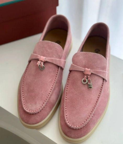summer charm walk loafer tea rose suede