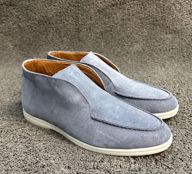 LP Open Walk Ankle Boot In Grey Blue Suede 984352