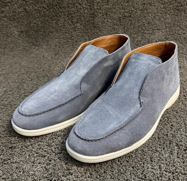 LP Open Walk Ankle Boot In Grey Blue Suede 984352