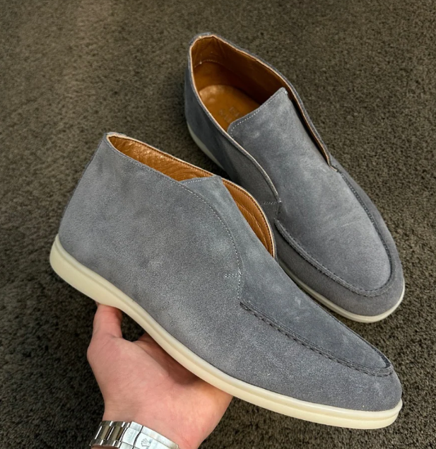 LP Open Walk Ankle Boot In Grey Blue Suede 984352