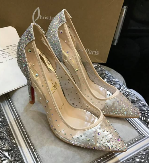 CL Follies Strass Pumps 100mm Glitter Multicolor