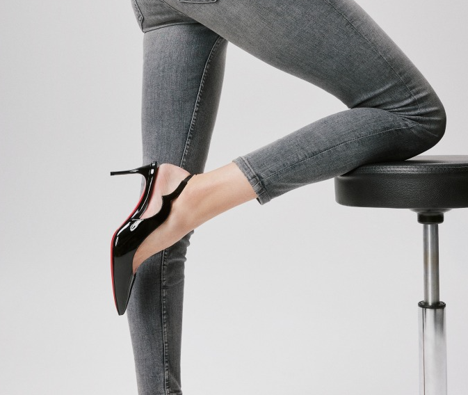 CL Hot Chick Sling 70 Mm Sling Back Pumps Patent Leather Black