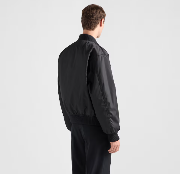 Prada 2025 Bomber Jacket Black Re-Nylon