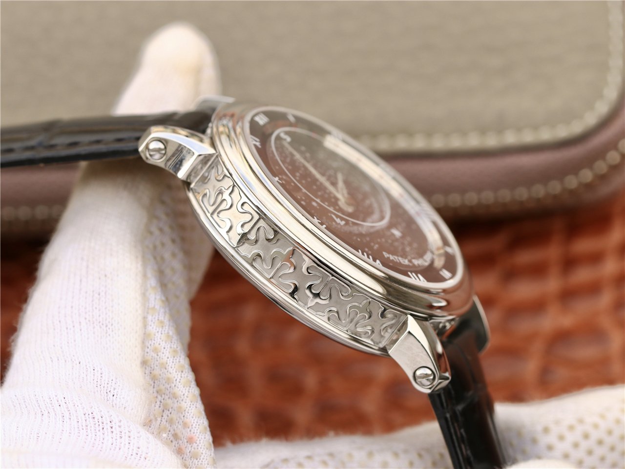 PATEK CELESTIAL SKY MOON WHITE GOLD 43MM BLACK DIAL