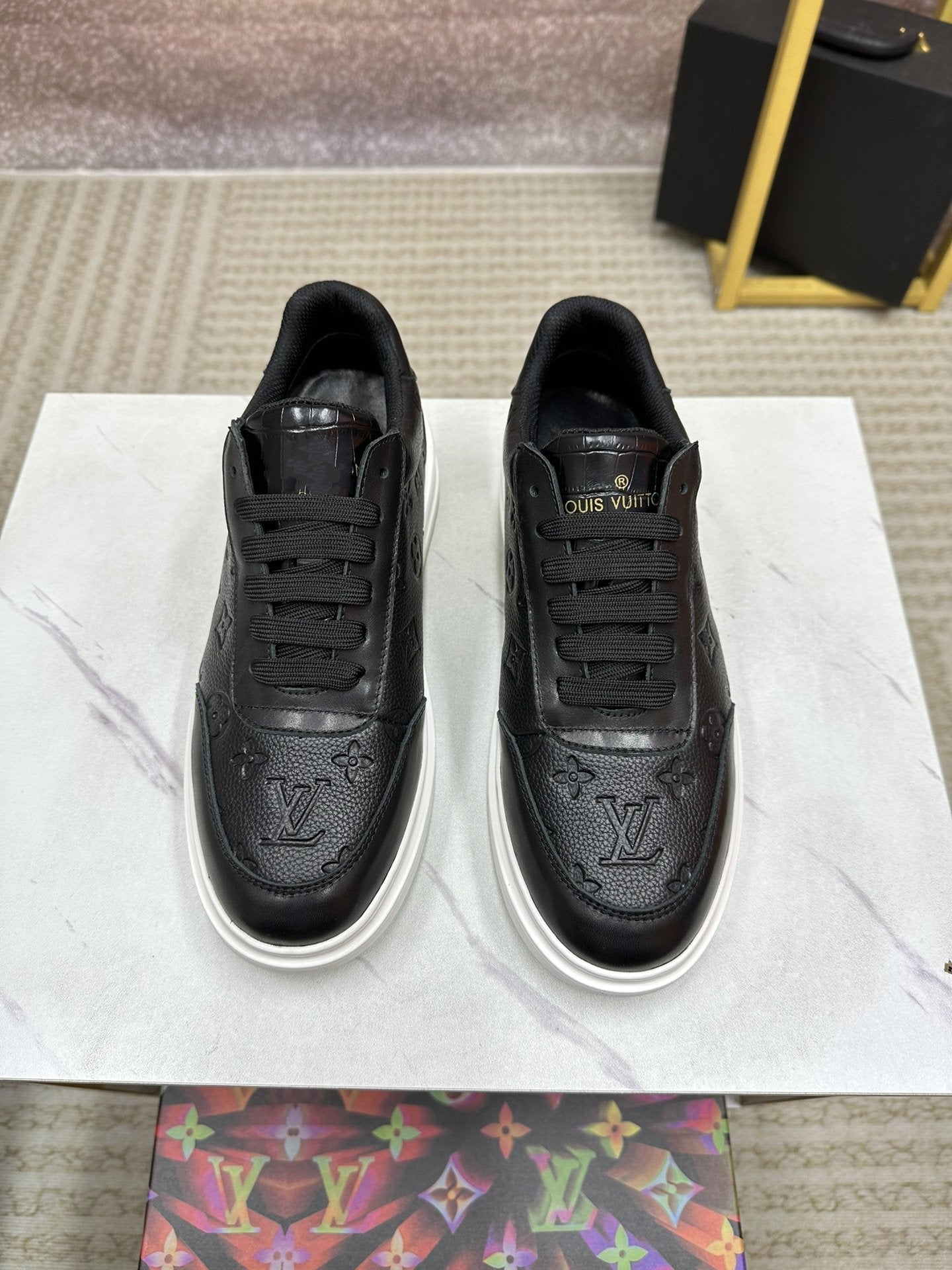 LV MENS MATCH UP SNEAKER MONOGRAM BLACK