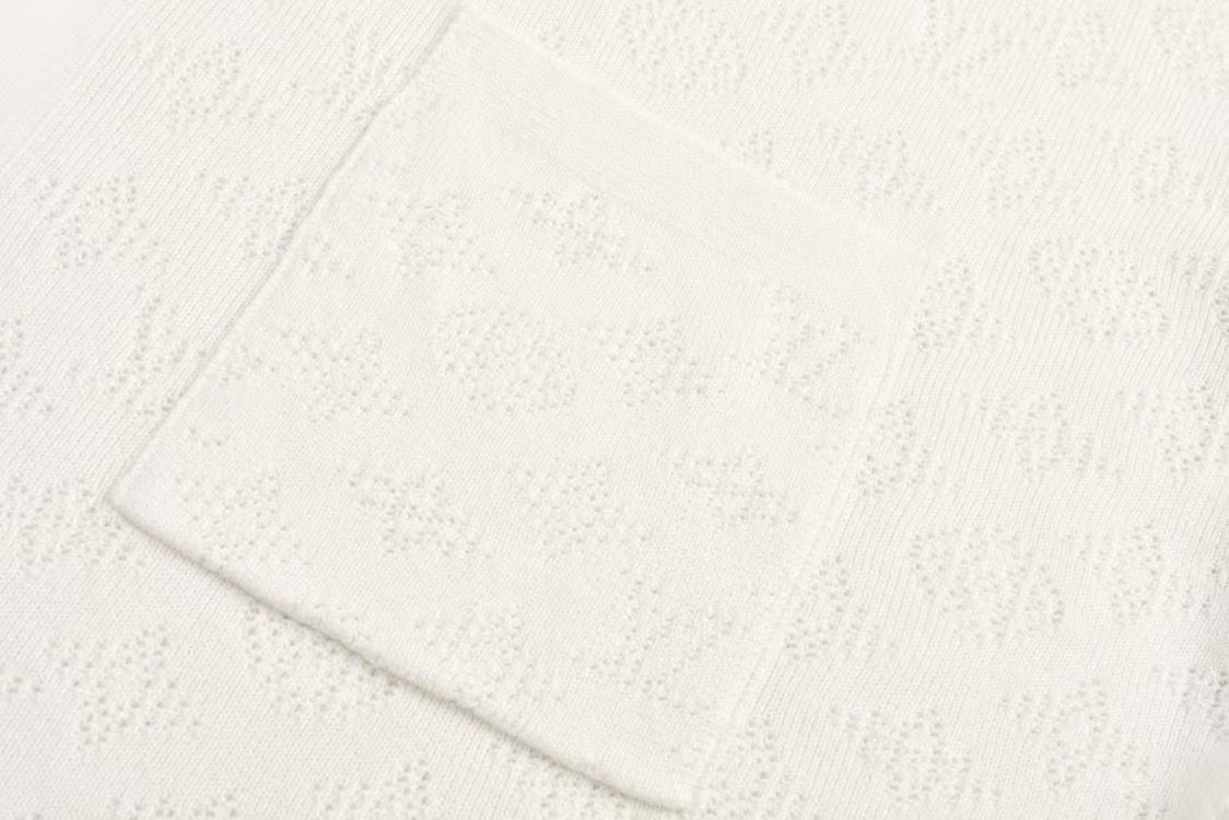 LV Short-sleeved Shirt White Wool