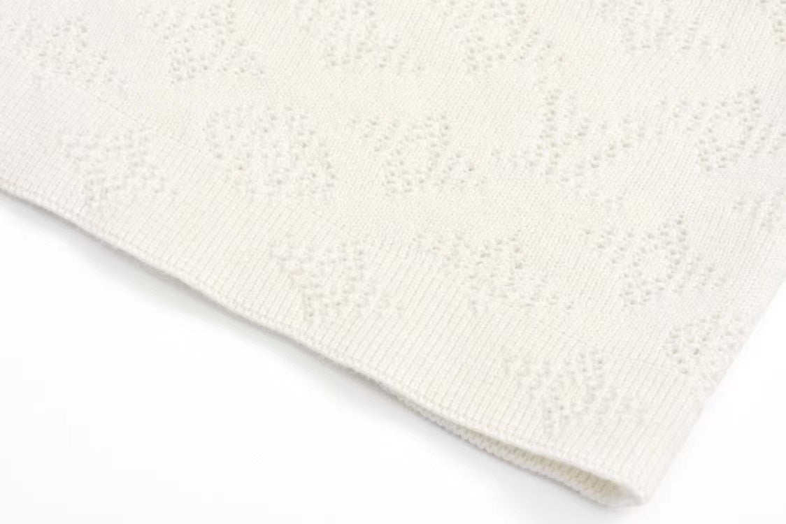 LV Short-sleeved Shirt White Wool