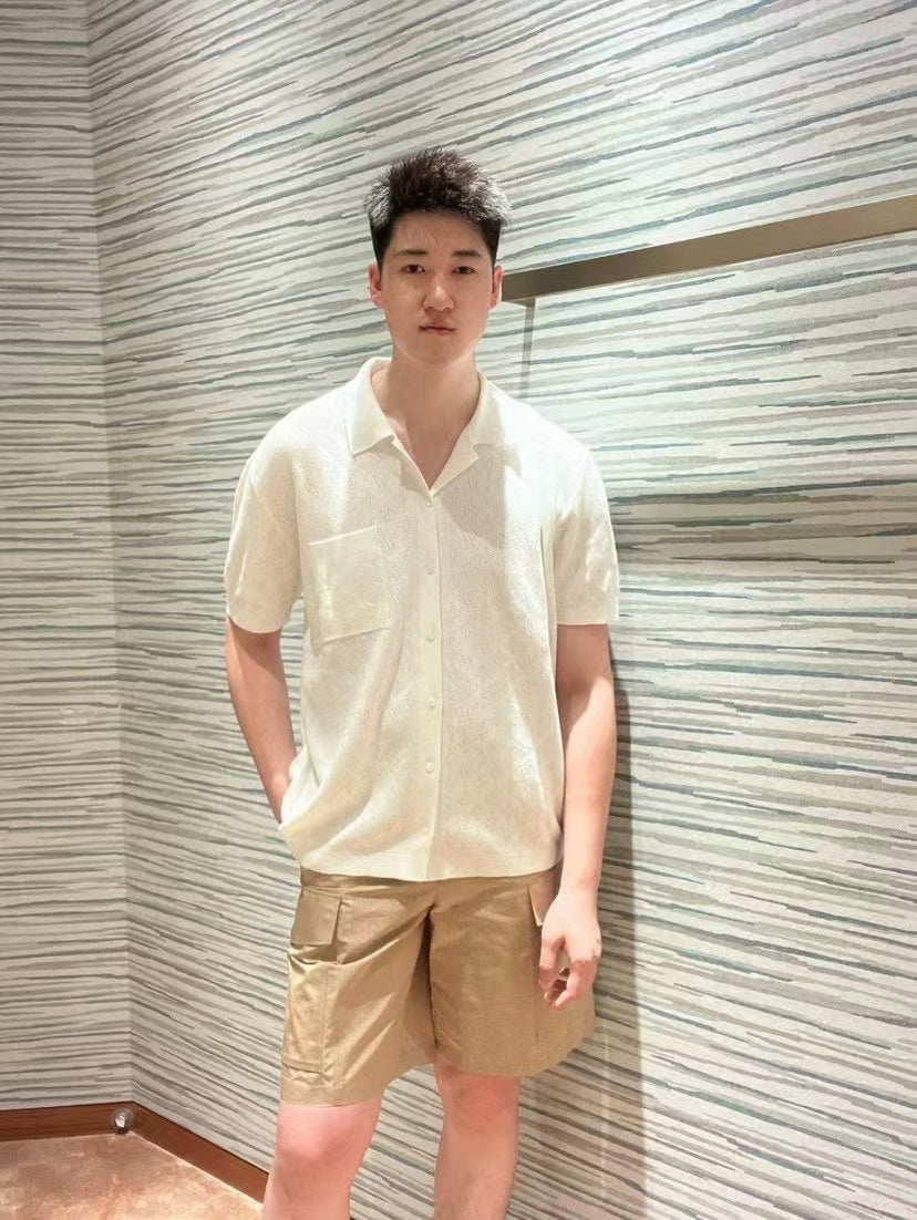 LV Short-sleeved Shirt White Wool