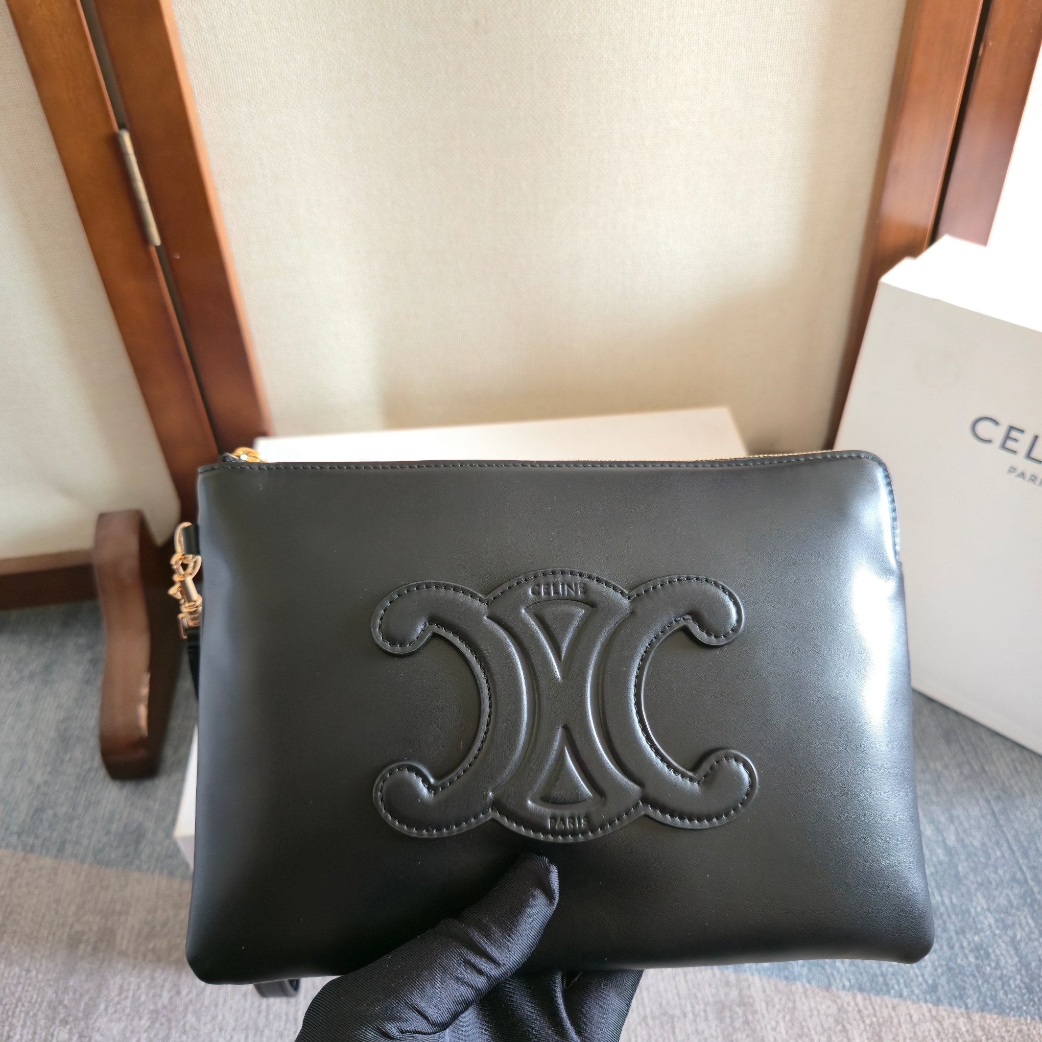 Celine 2025 Clutch Bag 24cm Cowhide 276330
