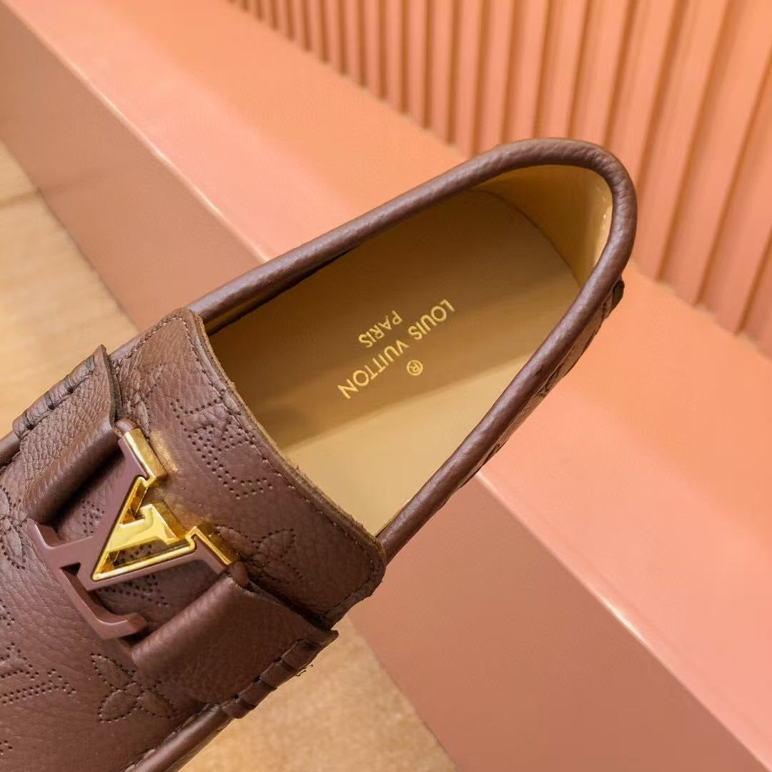 LV Moccasin Brown Monogram Cowhide