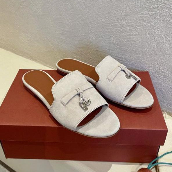 Summer Charms Sandals in Ivory Suede