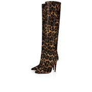 CL Astrilarge Botta 100 Mm Boots Pony Kitty Leopard Print