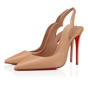 CL Hot Chick Sling Pumps 100mm Nappa Leather Nude