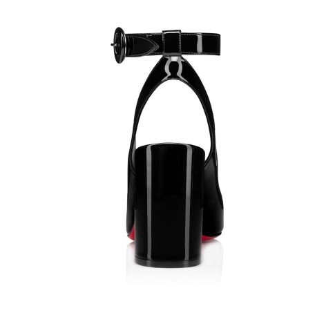 CL Miss Sab Sling Pumps 85mm Patent Leather Black