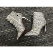 CL So Full Kate 100mm Ankle Boots Specchio Glitte Silver