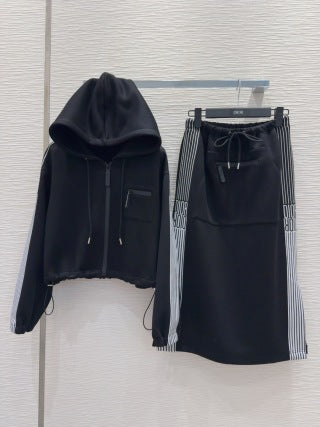 CD 25 Side Stripe LOGO Suit Black Cotton