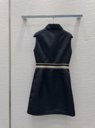 Prada 25 Vest Dress Black and Beige Polyester