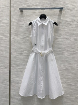 CD 25 Vest Dress Black and White Cotton