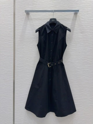 CD 25 Vest Dress Black and White Cotton