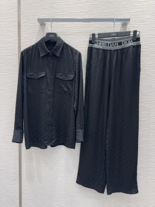 CD 25 Monogram Suit Black Silk Cotton