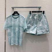 CD 25 Short Sleeve Clothing Set Ligth Blue Polyester