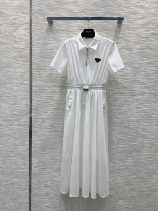 Prada 2025 Shirt Dress Black and White Cotton