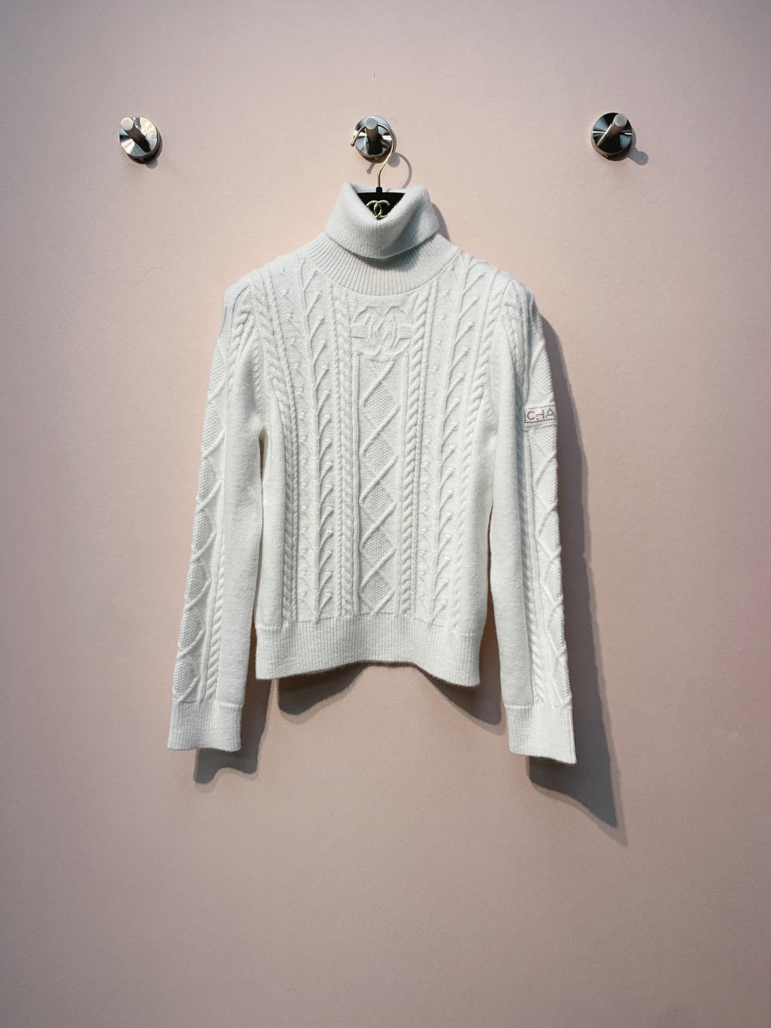 Chanel 25 Cable-knit Turtleneck Sweater Cashmere 317402