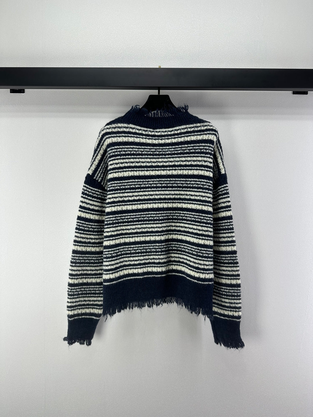 Chanel 2025 Striped Sweater Blue and Red Wool Cashmere