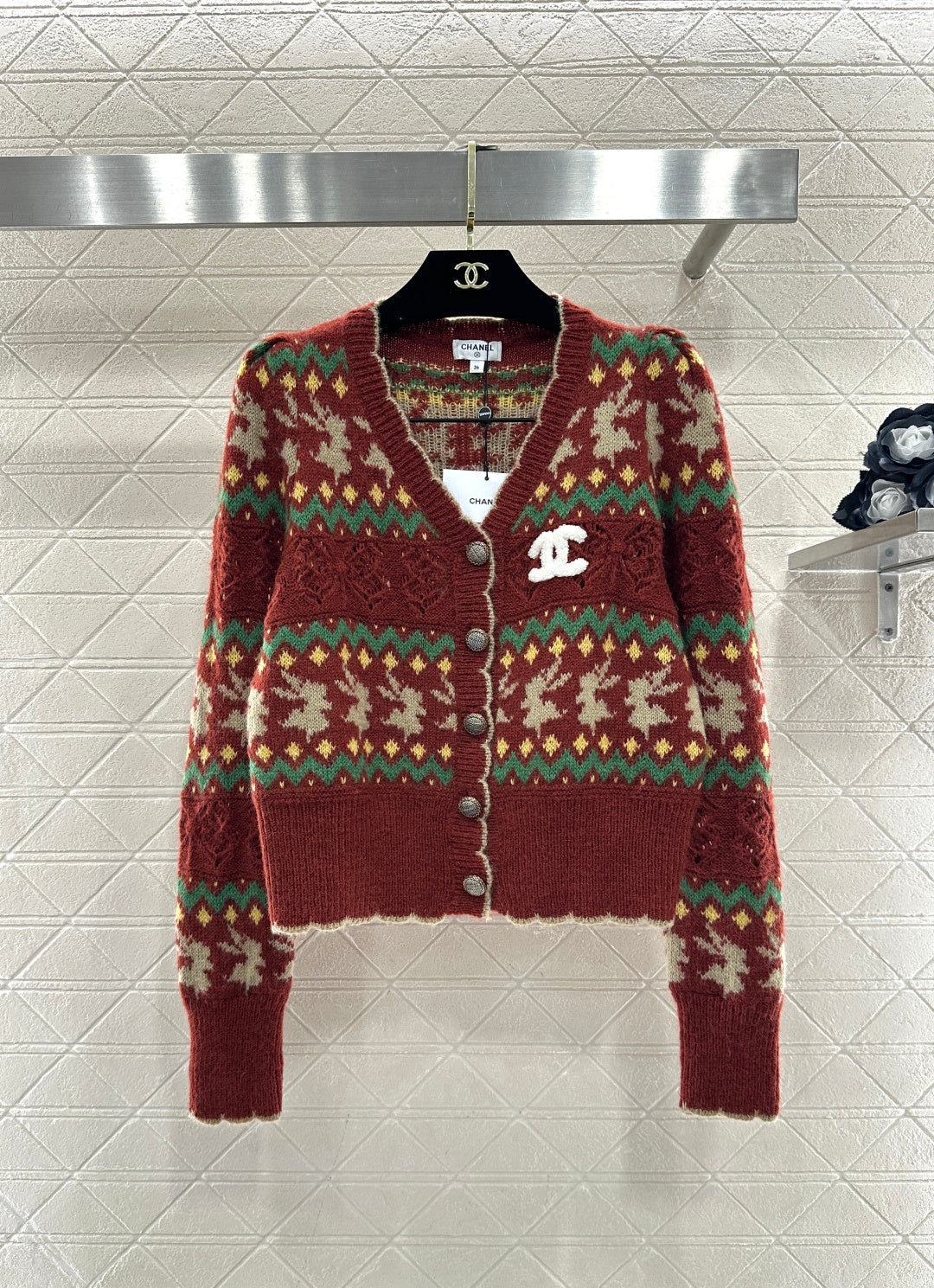 CC 26 Striped Jacquard Knit Cardigan Multicolor Wool Cashmere 331700