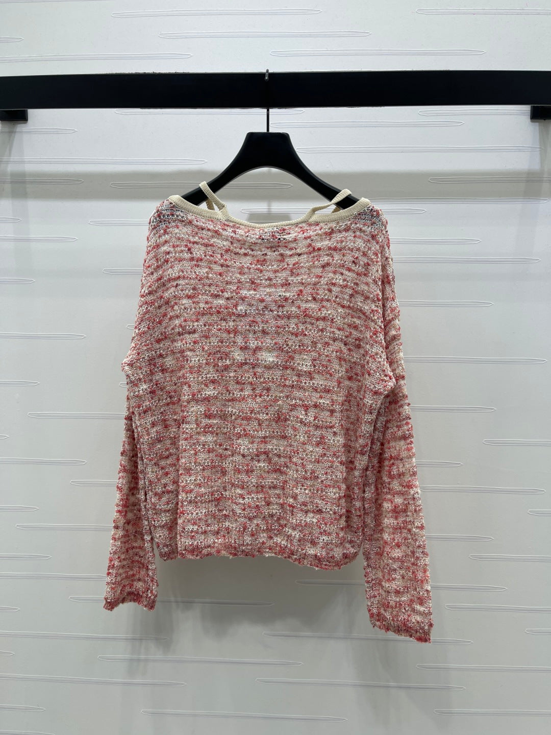 Chanel 2026  Off-the-shoulder Knit Long-sleeved Top Wool Cashmere