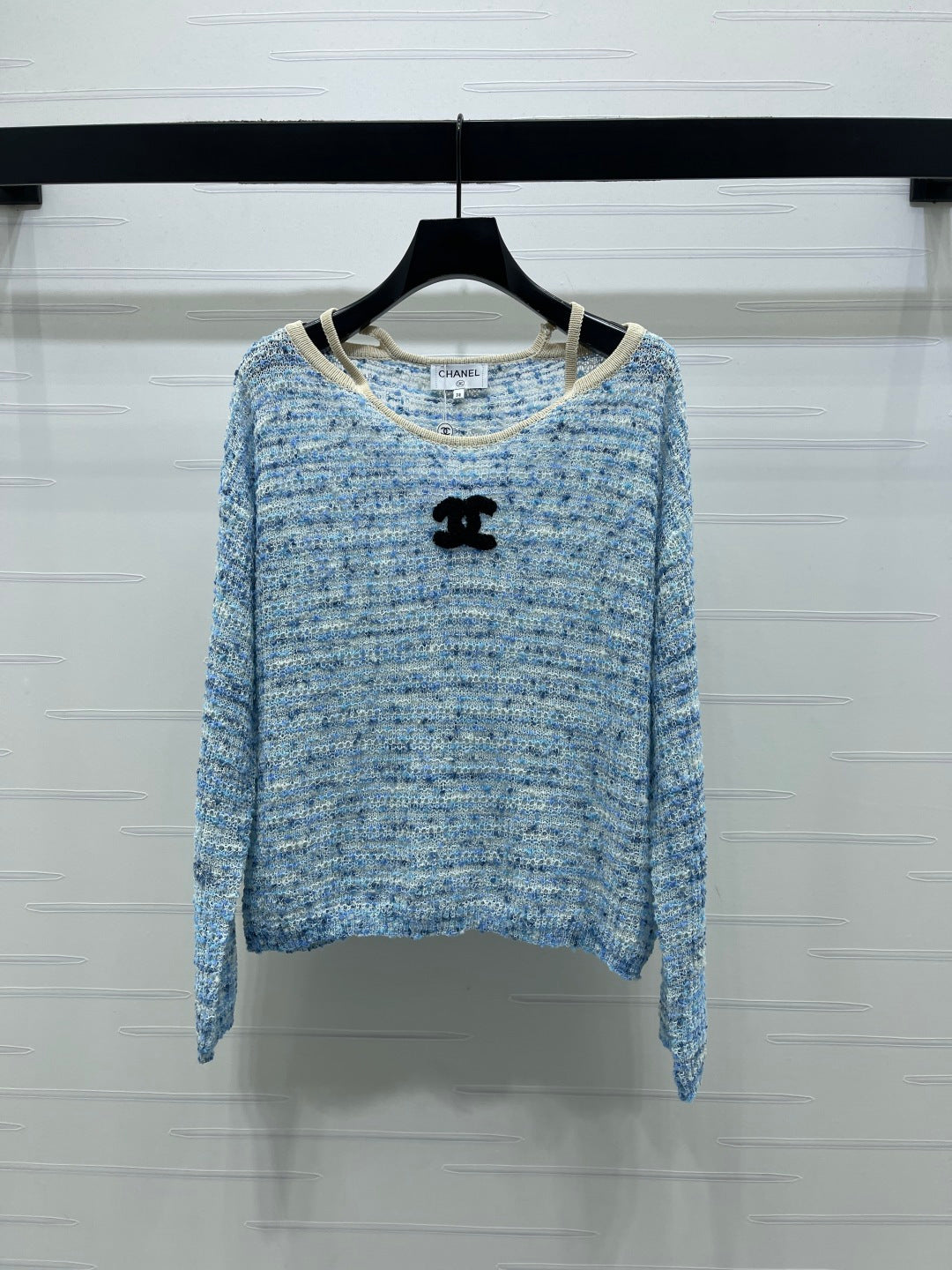 Chanel 2026  Off-the-shoulder Knit Long-sleeved Top Wool Cashmere